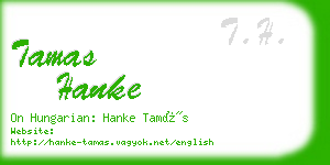 tamas hanke business card